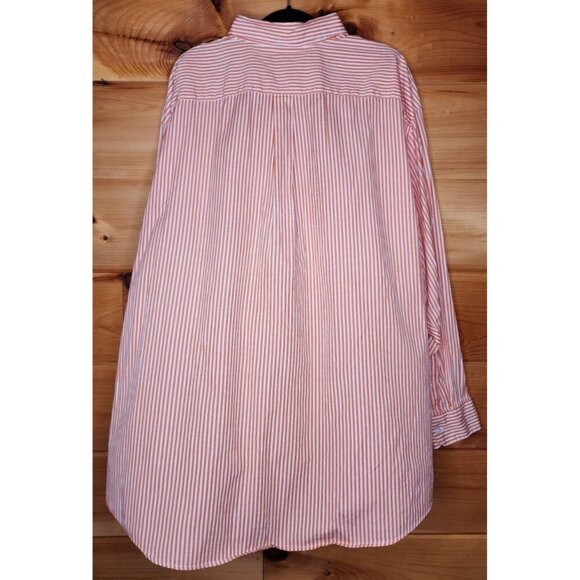 Roundtree & Yorke Shirt Mens 3XL Orange Striped Long Sleeve Button Front Cotton - Picture 15 of 16